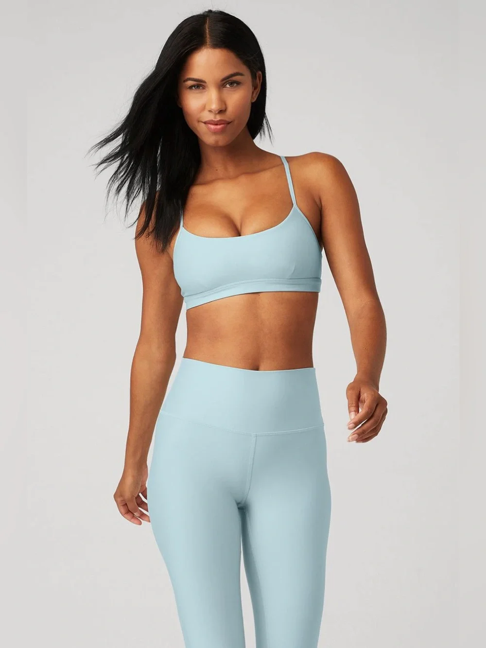 ALO Yoga Light Blue Strappy Sports Bra
